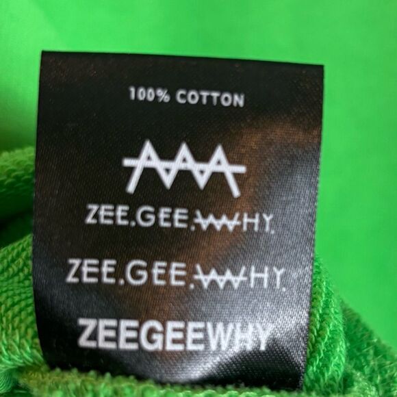 ZGY Zumiez Oversized Green Graphic Crewneck Cotton Sweatshirt Size Large NEW - Picture 7 of 8